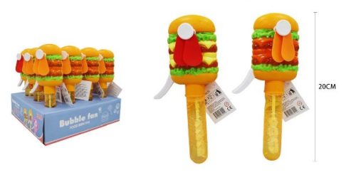 BUBORÉKFÚJÓ KÉZI 30ML HAMBURGER 20CM 12DB/DISPLAY