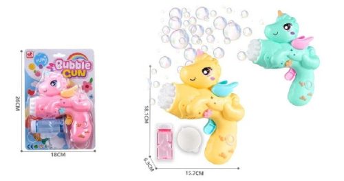 BUBORÉKFÚJÓ PISZTOLY UNIKORNIS 18X15X6CM 3F.