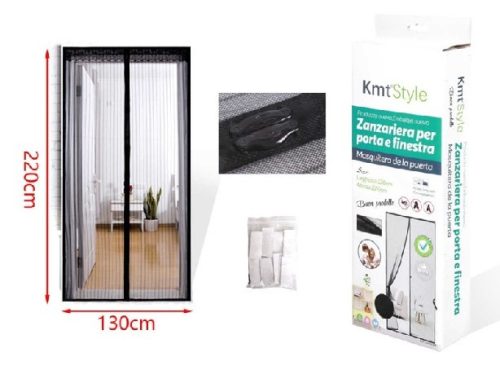 SZÚNYOGHÁLÓ MÁGNESES FEKETE 220X130CM