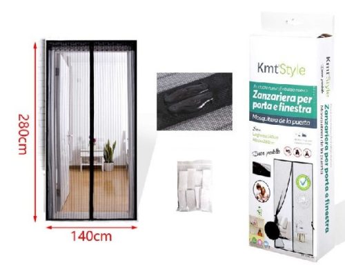 SZÚNYOGHÁLÓ MÁGNESES FEKETE 280X140CM