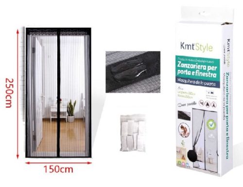 SZÚNYOGHÁLÓ MÁGNESES FEKETE 250X150CM