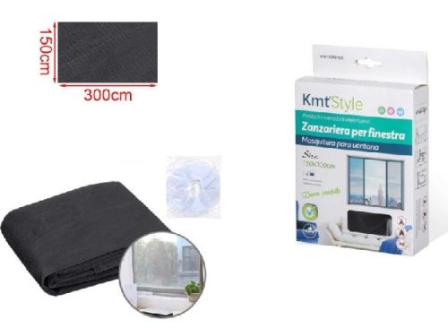 SZÚNYOGHÁLÓ FEKETE 150X300CM