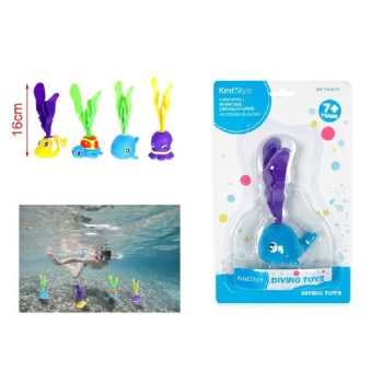 BÚVÁRJÁTÉK VÍZI ÁLLATOK 16CM 4F.