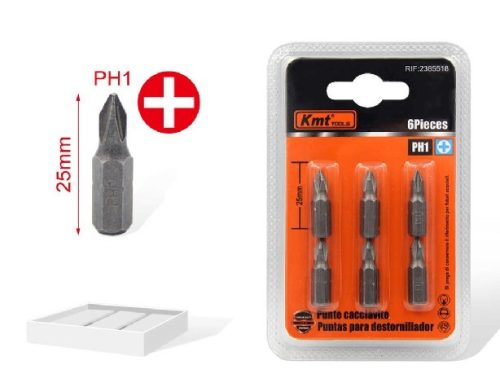 BITFEJ KÉSZLET PH1 25MM 6DB-OS CSILLAG