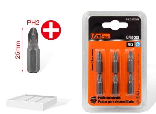 BITFEJ KÉSZLET PH2 25MM 6DB-OS CSILLAG