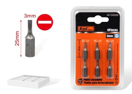 BITFEJ KÉSZLET 25MM 6DB-OS LAPOS FEJŰ FEJ:3MM