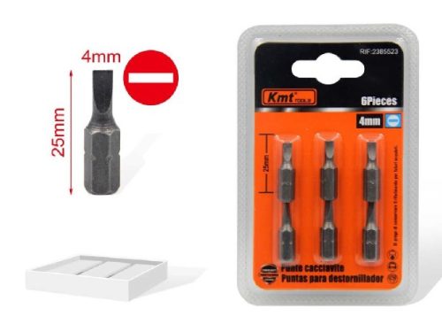 BITFEJ KÉSZLET 25MM 6DB-OS LAPOS FEJŰ FEJ:4MM