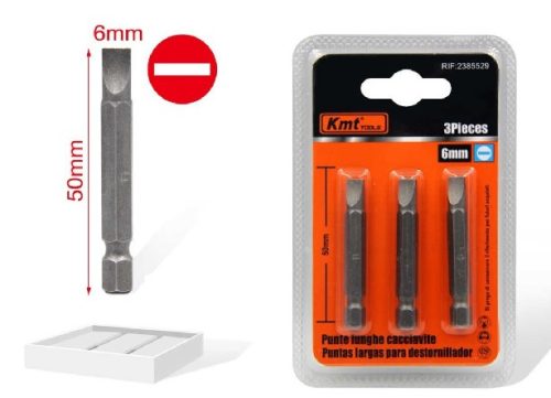 BITFEJ KÉSZLET 50MM 3DB-OS LAPOS FEJŰ FEJ:6MM
