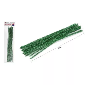 ZSENÍLIA DRÓT 30CM 20DB-OS CSILLOGÓ ZÖLD