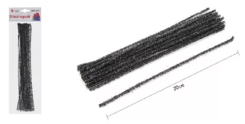 ZSENÍLIA DRÓT 30CM 20DB-OS FEKETE