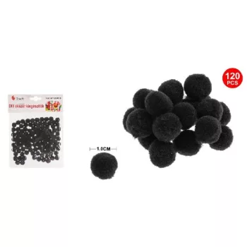 POMPOM FEKETE 1,5CM 50DB-OS