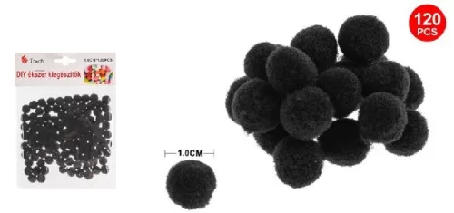 POMPOM FEKETE 1,5CM 50DB-OS
