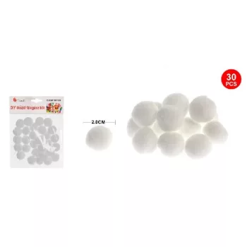 POMPOM FEHÉR 2CM 30DB-OS