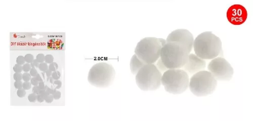 POMPOM FEHÉR 2CM 30DB-OS