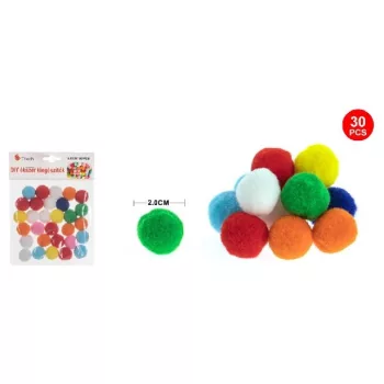 POMPOM SZÍNES 2CM 30DB-OS