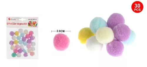 POMPOM SZÍNES 2CM 30DB-OS
