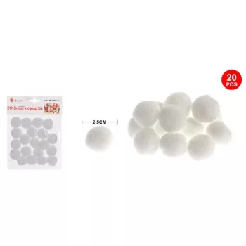 POMPOM FEHÉR 2,5CM 20DB-OS