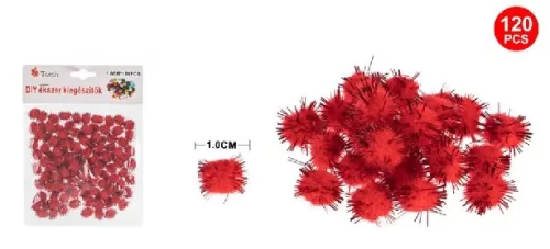 POMPOM PIROS 1CM 120DB-OS