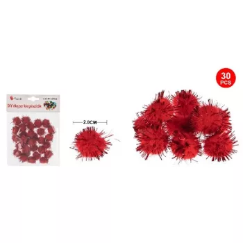 POMPOM PIROS 2CM 30DB-OS