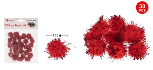 POMPOM PIROS 2CM 30DB-OS