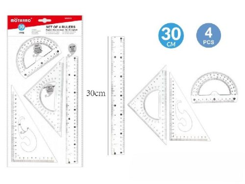 VONALZÓ KÉSZLET 4DB-OS 30CM