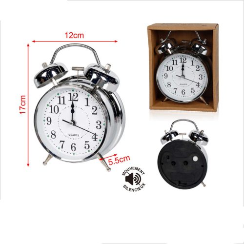 ÉBRESZTŐÓRA FÉM 17X12CM