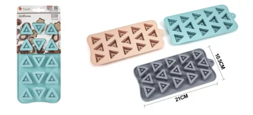 SÜTŐFORMA HÁROMSZÖG SZILIKON 3F. 15DB-OS 21*10,5CM