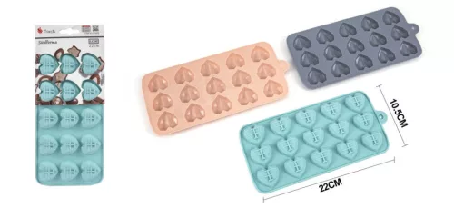 SÜTŐFORMA SZÍV SZILIKON 3F. 15DB-OS 22*10,5CM