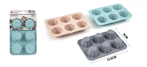 SÜTŐFORMA SZILIKON 3F. 6DB-OS 12,5*9CM