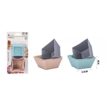 SÜTŐFORMA NÉGYZET MUFFIN SZILIKON 6DB-OS 6,5*3CM