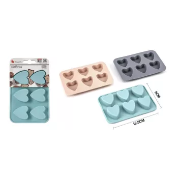 SÜTŐFORMA SZÍV SZILIKON 3F. 6DB-OS 12,5*9CM