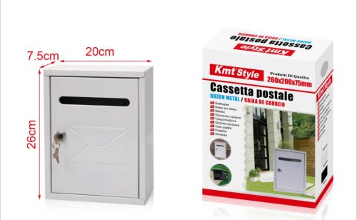 POSTALÁDA FEHÉR ZÁRHATÓ 20*7,5*26CM