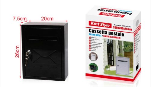 POSTALÁDA FEKETE ZÁRHATÓ 20*7,5*26CM