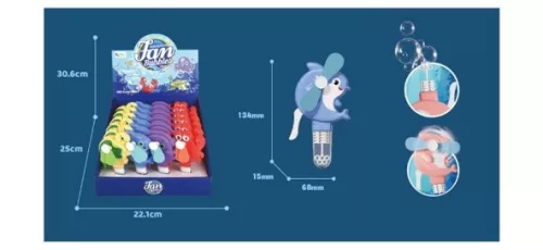 VENTILÁTOR KÉZI 7*13 CM DELFINES BUBORÉKFÚJÓ DISPLAY 24 DB