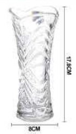 VÁZA ÜVEG 17,8X8CM