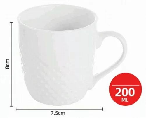 BÖGRE FEHÉR KERÁMIA ANYAGÁBAN MINTÁS 200ML