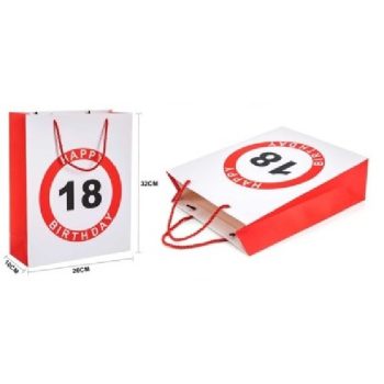 DÍSZTASAK 26X32X10CM "HAPPY 18 BIRTDAY!"