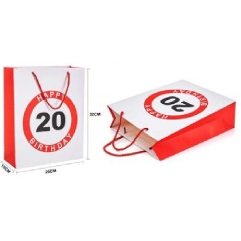 DÍSZTASAK 26X32X10CM "HAPPY 20 BIRTDAY!"