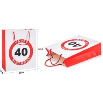 DÍSZTASAK 26X32X10CM "HAPPY 40 BIRTDAY!"