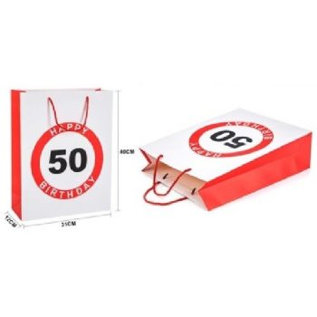 DÍSZTASAK 31X40X12CM "HAPPY 50 BIRTDAY!"
