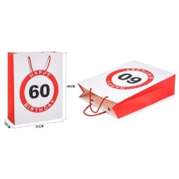 DÍSZTASAK 31X40X12CM "HAPPY 60 BIRTDAY!"