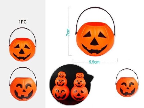 TÖKÖS CSEMEGEGYŰJTŐ VÖDÖR 5,5X7CM 2F.  HALLOWEEN