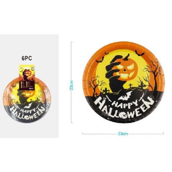 TÁNYÉR PAPÍR 23X23CM 6DB-OS  HALLOWEEN