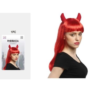 PARÓKA VÖRÖS, ÖRDÖG SZARVVAL 110G HALLOWEEN