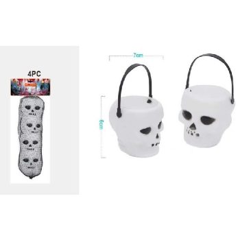   KOPONYÁS CSEMEGEGYŰJTŐ VÖDÖR SZETT 4DB-OS 7X6CM   HALLOWEEN