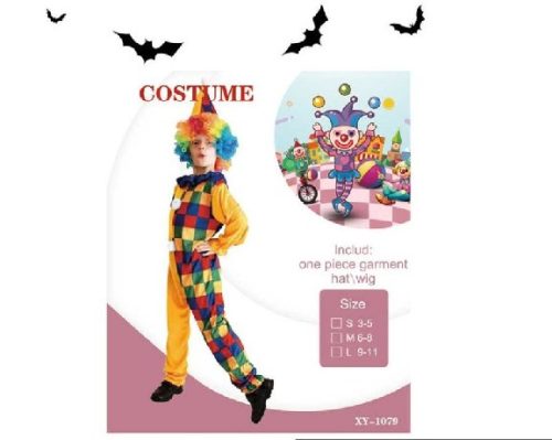 BOHÓC JELMEZ M-MÉRET 6-8ÉVES KORIG  HALLOWEEN