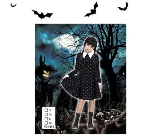WEDNESDAY JELMEZ M-MÉRET 110-120CM HALLOWEEN