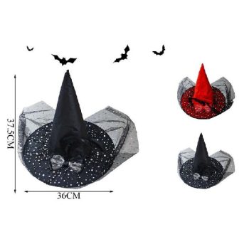 BOSZI/VARÁZSLÓ KALAP 36X37,5CM 2F. SZÍN  HALLOWEEN