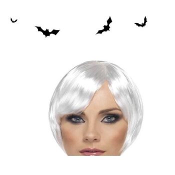 PARÓKA, RÖVID FEHÉR  100G HALLOWEEN