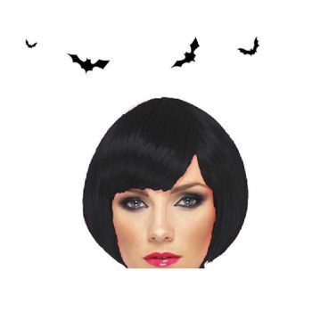 PARÓKA, RÖVID FEKETE  100G HALLOWEEN